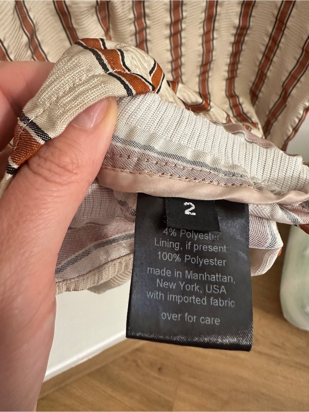 RACHEL COMEY Cream and Brown Striped Caliper Slip Dress - Picture 6 of 13